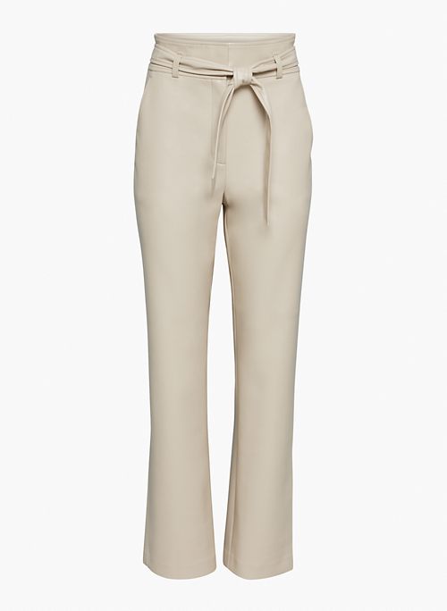 BELTED PANT - Tie-front Vegan Leather pants