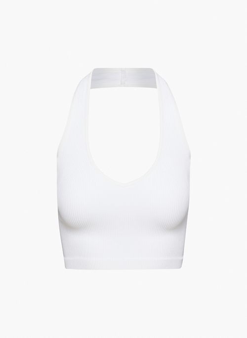 SINCHSEAMLESS™ RIB HALTER TOP - Cropped, ribbed halter tank top
