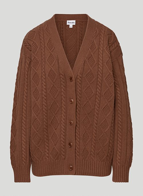 LAMORA CARDIGAN - Relaxed cable-knit cardigan