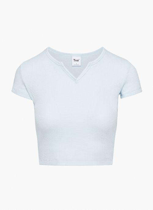 WAFFLE NOTCH T-SHIRT - Notched thermal t-shirt