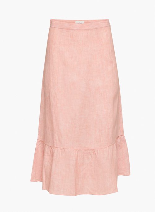 CHARIOT LINEN SKIRT - High-waisted linen midi skirt