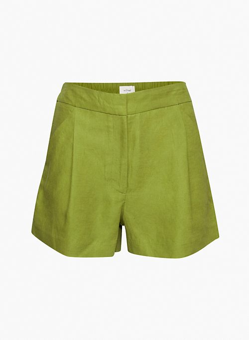 FABLE LINEN MINI SHORT - Pleated linen shorts