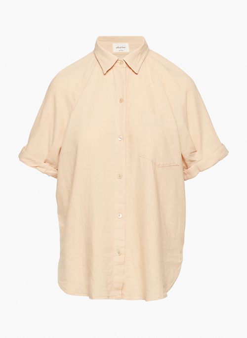 BOYFRIEND LINEN SHORTSLEEVE SHIRT - Linen button-up shirt