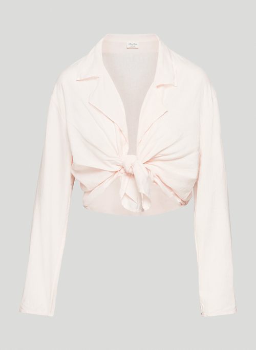 APERITIF LINEN TOP - Tie-front linen blouse