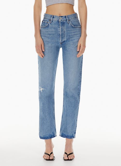 '90S PINCH WAIST JEAN - High-waisted, straight-leg jeans