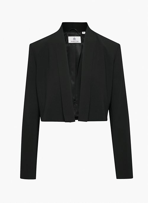 CAPTAIN BLAZER - Open-front blazer with shoulder pads