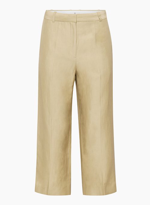 AGENCY LINEN CROPPED PANT - Cropped high-waisted linen trousers