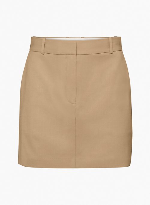 CHISEL SKIRT - High-rise wool twill mini skirt