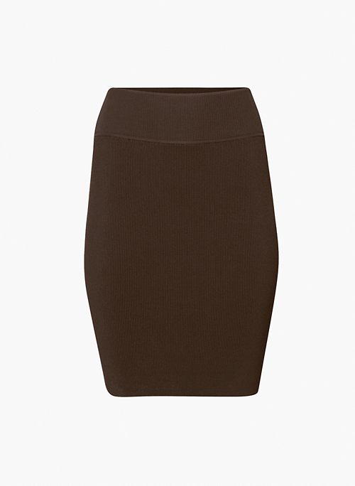 BRANDO SCULPT KNIT SKIRT - High-rise ribbed pencil skirt