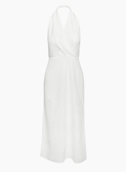 TRESTLE LINEN DRESS - Linen halter maxi dress