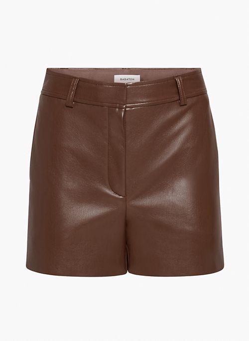 AGENCY MINI SHORT - High-waisted Vegan Leather shorts