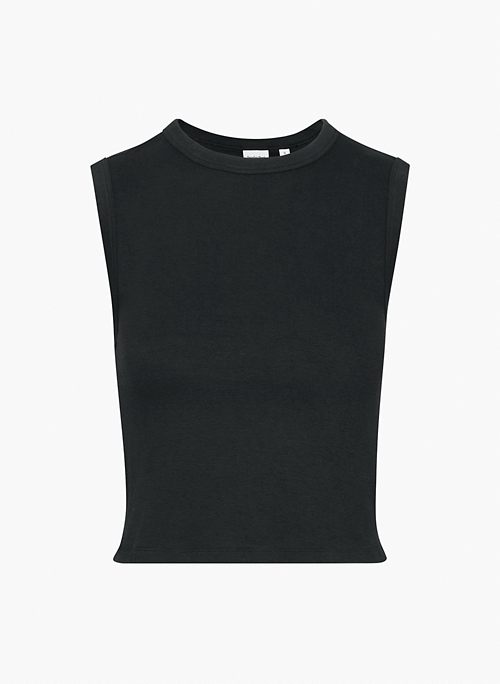 LITTLE RIBBED TANK - Crew-neck muscle tank