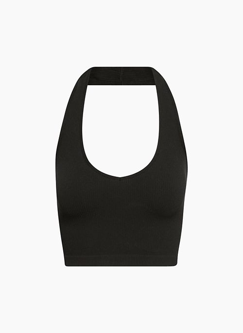 SINCHSEAMLESS™ RIB HALTER TOP - Cropped, ribbed halter tank top