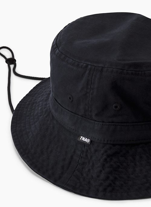 Tna Drawcord Bucket Hat in Black Size Small/Medium