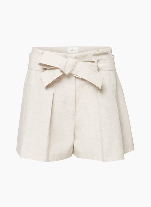 DELLA LINEN SHORT - Belted linen shorts