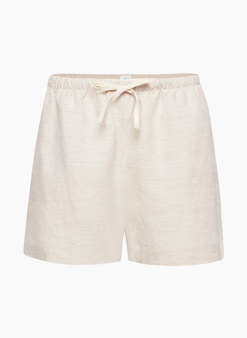 OMNIA LINEN SHORT - Mid-rise linen shorts