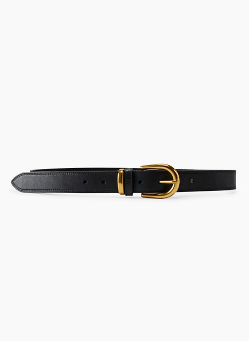 ACCENT LEATHER BELT - Classic leather belt with vintage finish