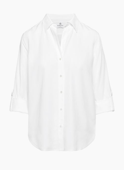 UTILITY POCKETLESS SHIRT - Drapey twill utility button-up shirt