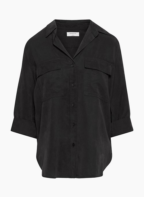 UTILITY SHIRT - Drapey twill button-up shirt