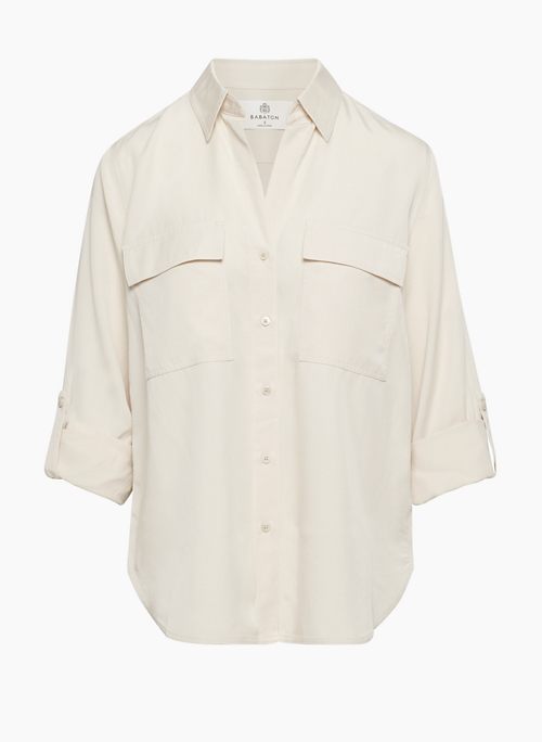 UTILITY SHIRT - Drapey twill button-up shirt
