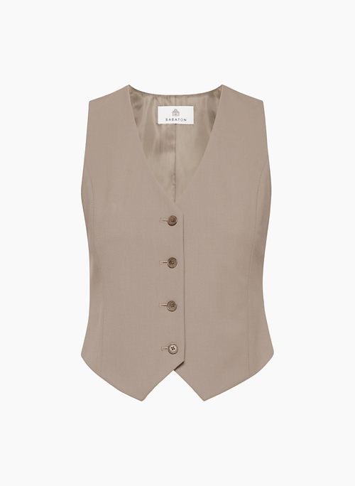 DENIRO VEST - Classic-fit button-up wool twill suit vest