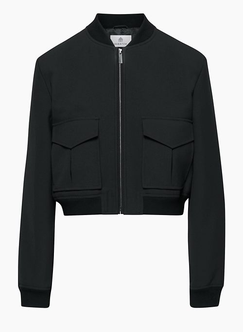SUCCESSION BOMBER - Softly structured bomber jacket with shoulder pads