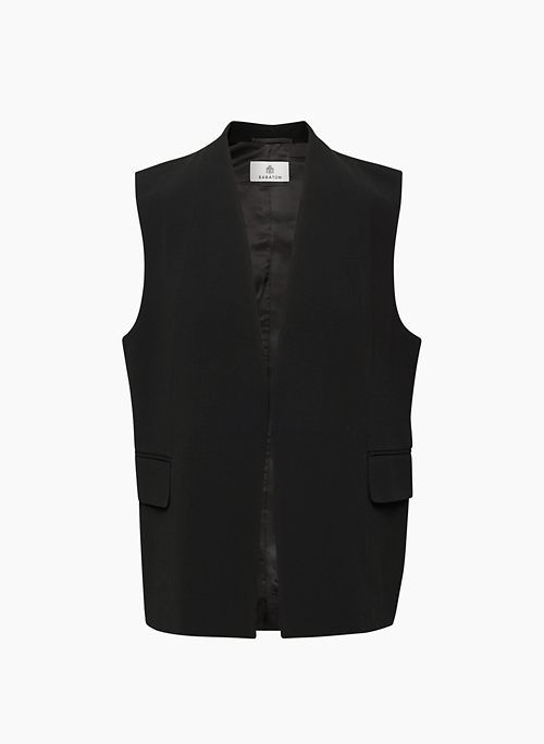 EXPERT VEST - Relaxed open-front crepe vest