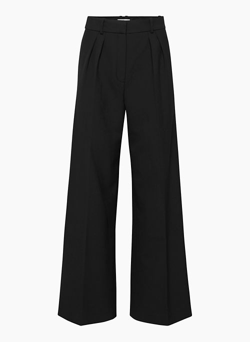 FOUNDER PANT - Softly structured wide-leg relaxed pleated pants