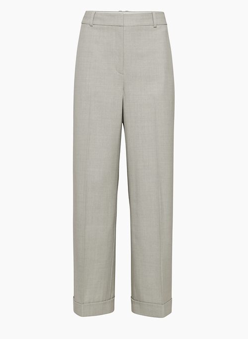 INFINITY PANT - Wool twill wide-leg trousers with cuffs