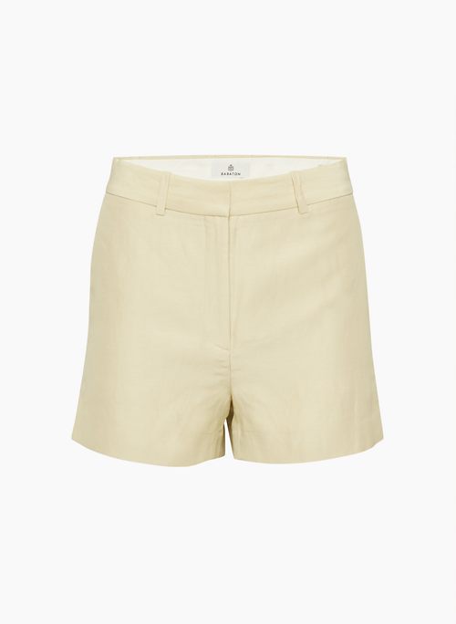 AGENCY LINEN MINI SHORT - High-waisted linen shorts