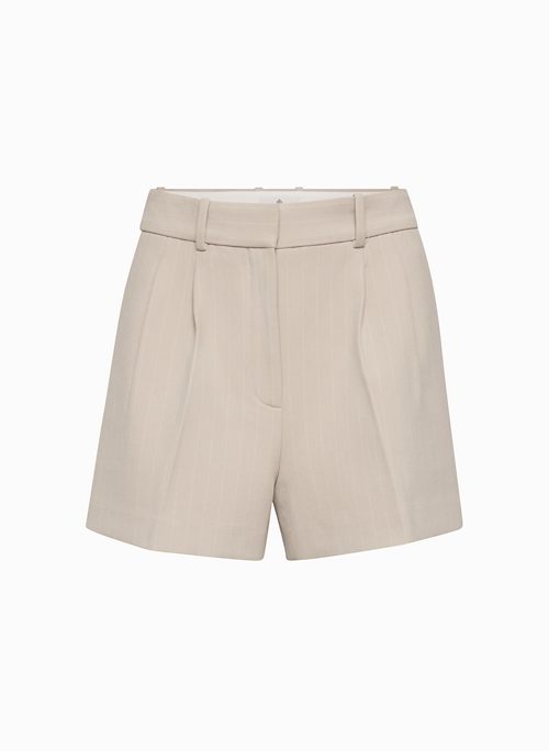 PLEATED MINI SHORT - Softly structured high-rise pleated shorts