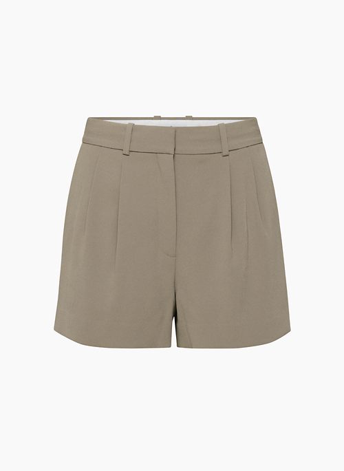 PLEATED MINI SHORT - High-waisted pleated shorts