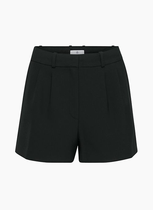 PLEATED MINI SHORT - Softly structured high-waisted pleated shorts