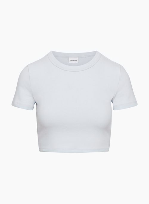 BESTHUG™ LITTLE RIBBED CROPPED T-SHIRT - Fine-ribbed crewneck t-shirt