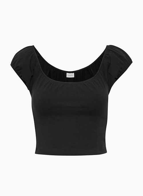 LUCIE TOP - Puff-sleeve stretch jersey top