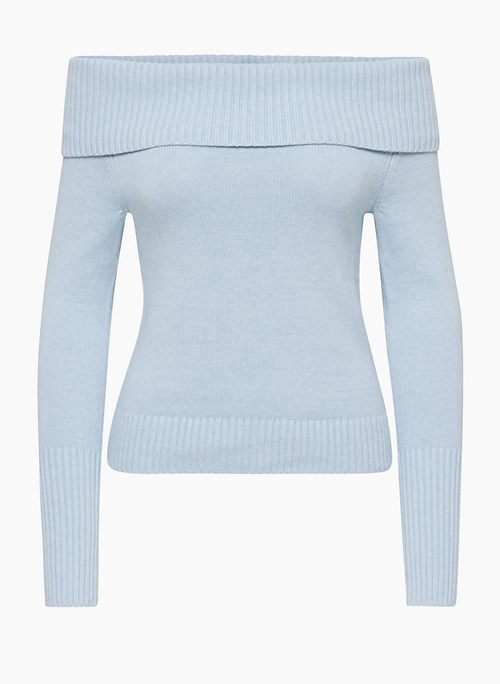TOPAZ SWEATER - Organic cotton and cashmere off-the-shoulder sweater
