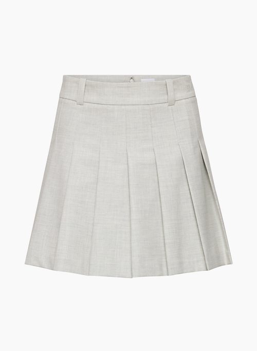 OLIVE MINI SKIRT - Pleated high-waisted mini skirt