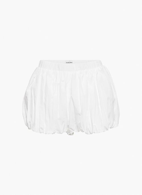 SOUFFLE SHORT - Mid-rise cotton poplin bubble shorts