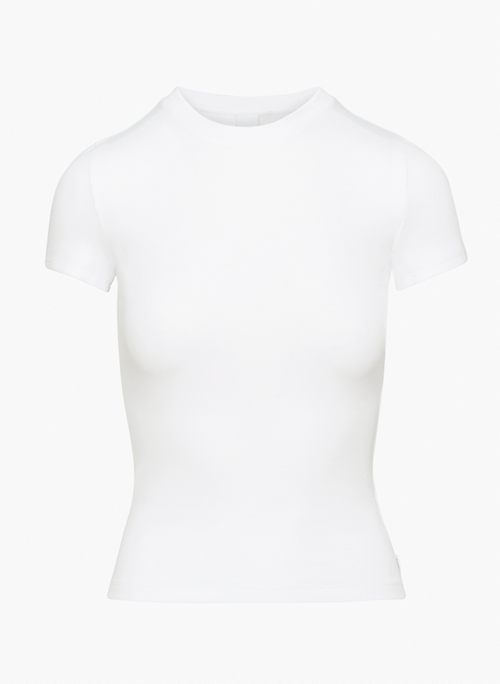 HOMESTRETCH™ CREW T-SHIRT - Stretchy ribbed cotton crewneck t-shirt