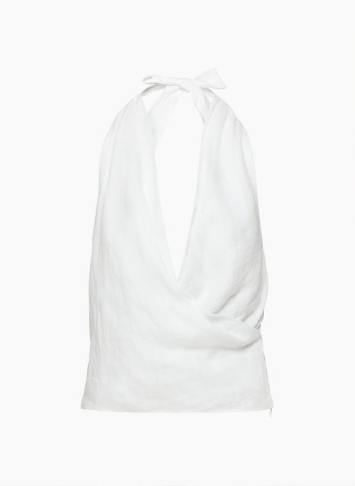MARTINI LINEN TOP - Sleeveless halterneck linen blouse