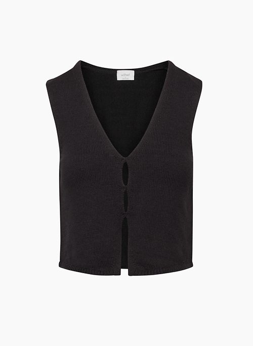 BASQUE TOP - Slim-fit knit button-up vest