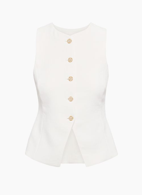 REGAL VEST - Slim-fit button-up crepe vest