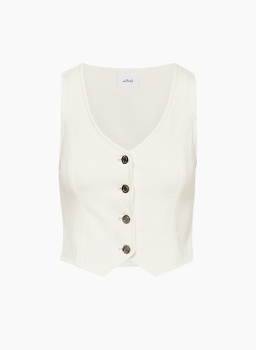 CHARISMA VEST - Slim-fit twill button-up vest