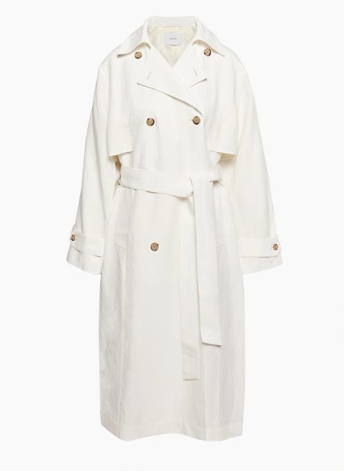 PHASE TRENCH COAT - Double-breasted relaxed linen trench coat