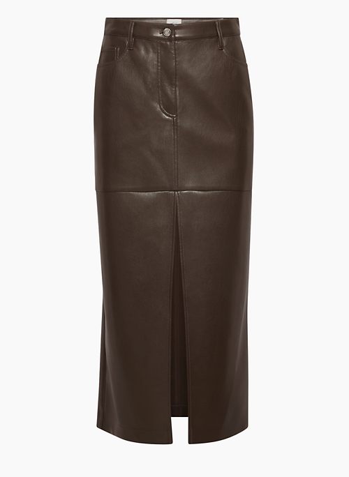 IDEALIZE SKIRT - High-rise Vegan Leather maxi skirt