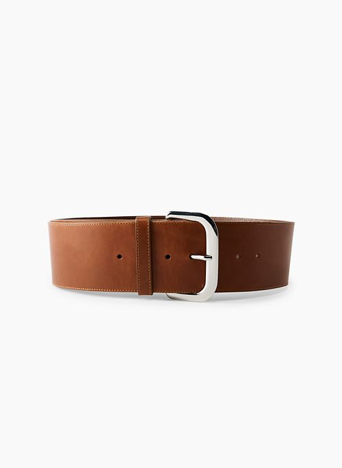 PROVISION LEATHER BELT - Leather belt with brass buckle