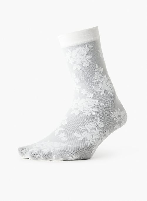 FLORET CREW SOCK - Italian floral lace socks