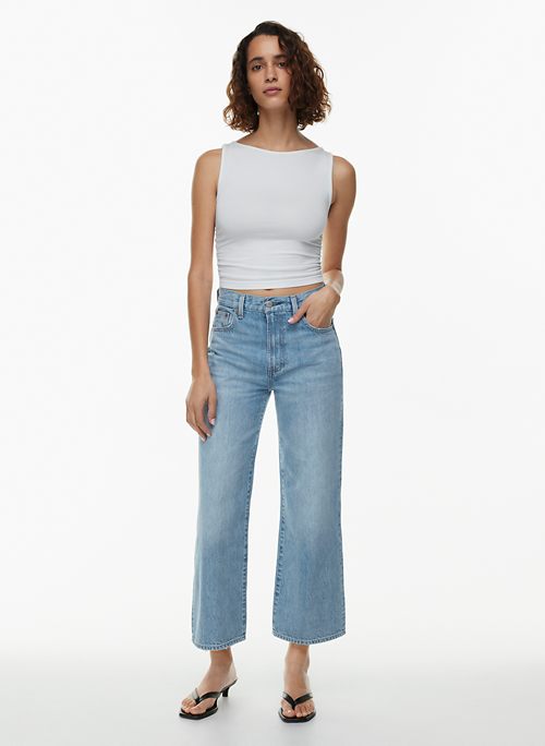 Denim Forum THE FARRAH HI-RISE WIDE CROPPED JEAN | Aritzia CA