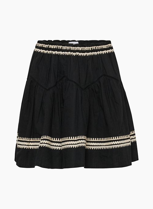 GAZEBO SKIRT - Cotton dobby mini skirt with embroidery