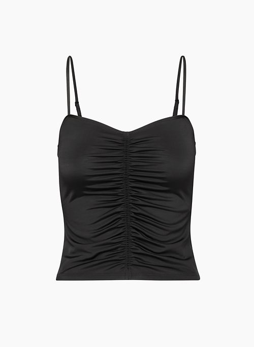 BELLS TOP - Ruched sweetheart cami made with sleek, drapey jersey